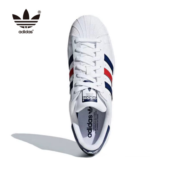 Adidas Superstar 白藍紅條紋經典貝殼頭 F36583