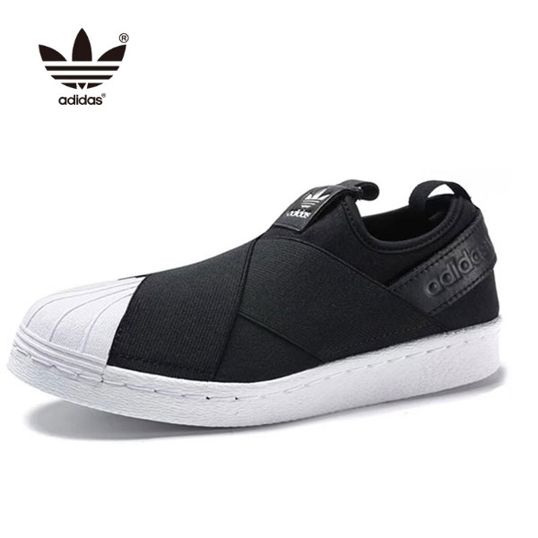 Adidas S81337 Superstar Slip On 黑色繃帶鞋一腳蹬潮鞋貝殼頭