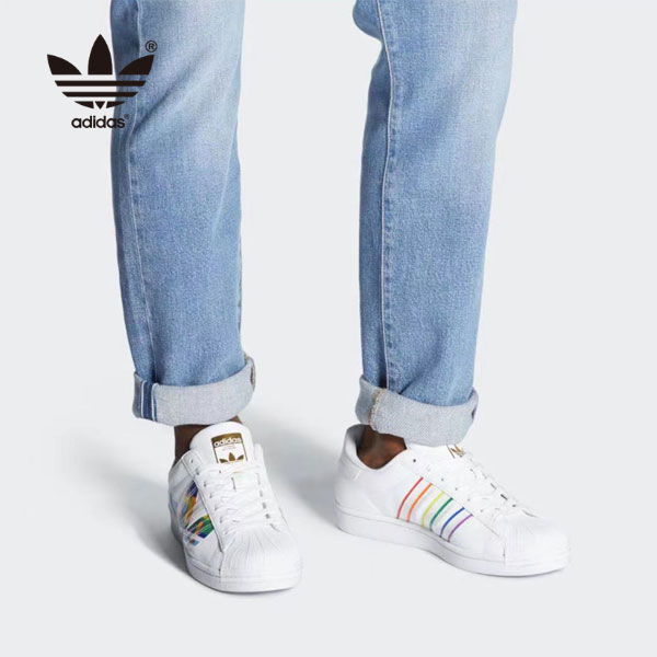 Adidas Originals Superstar Pride 白彩虹貝殼頭 男女板鞋 FY9022