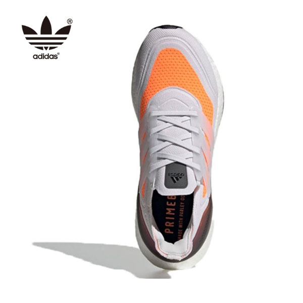 Adidas Ultra Boost 21 灰橘 FY0375 編織厚底慢跑鞋 馬牌底