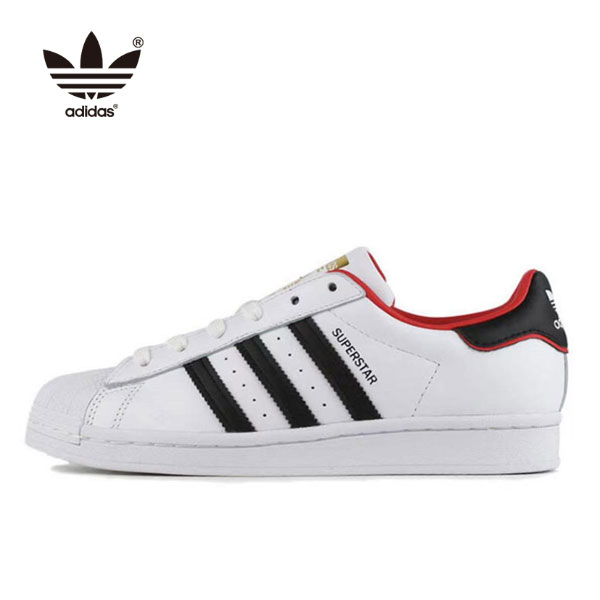 Adidas Superstar FW6384 三葉草情人節男女鞋 白黑紅 金標