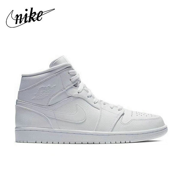 Nike Jordan 1 White 輕便舒適 中幫復古籃球鞋 純白 男女同款#好評熱銷#