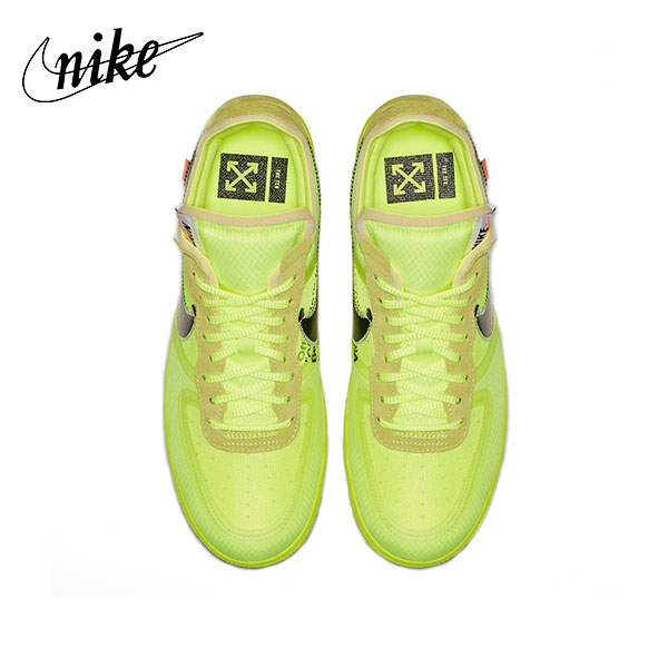 Off-White x Nike Air Force 1 螢光黃 空軍一號 時尚經典低幫板鞋 男女同款#人氣單品