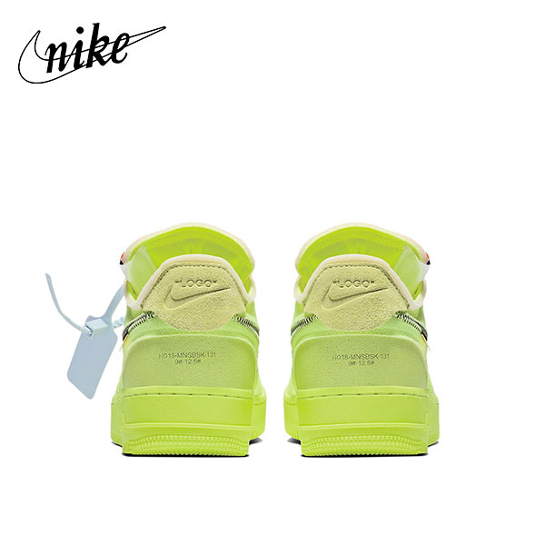Off-White x Nike Air Force 1 螢光黃 空軍一號 時尚經典低幫板鞋 男女同款#人氣單品
