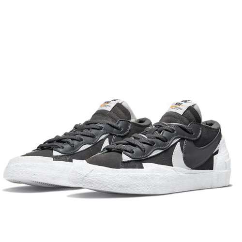 Sacai x Nike Blazer Low黑白“lron Grey”輕便防滑 解構低幫板鞋 男女同款