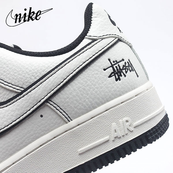 Nike Air Force 1 Low x Stussy 空軍一號 黑邊3M反光 白色 復古休閒運動鞋 男女同款#街頭爆款