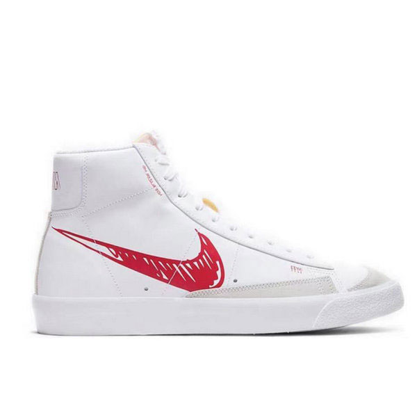 Nike Blazer Mid 77 Sketch Pack 塗鴉紅勾 輕便防滑 復古板鞋 男女同款 白紅
