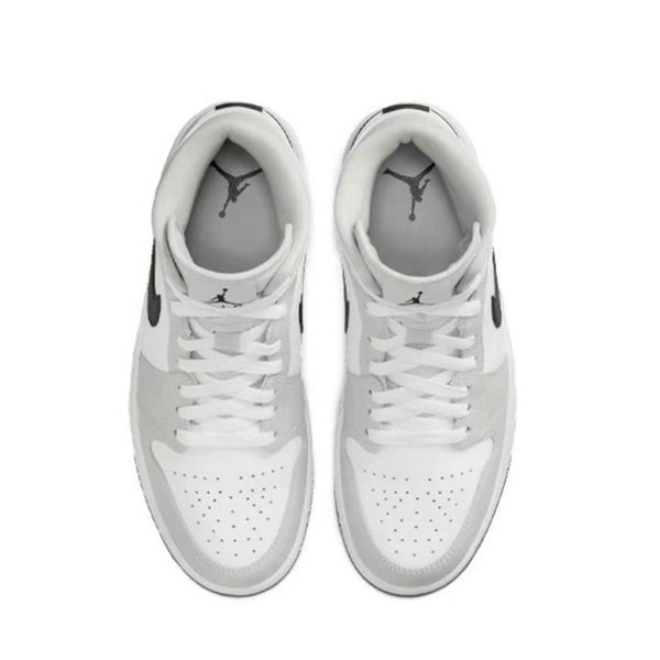 Nike Air Jordan 1厚底灰白 “Light Smoke Grey”小Dior 複古中幫籃球鞋 男女同款